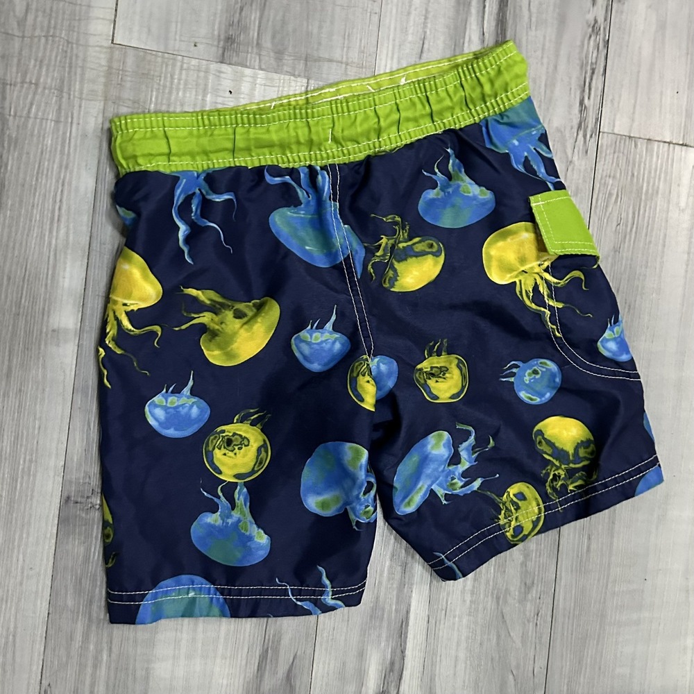 OCEAN‎ PACIFIC BOYS JELLYFISH BOARD SHORTS Size XS (4-5) Bathing Swimsuit Lined